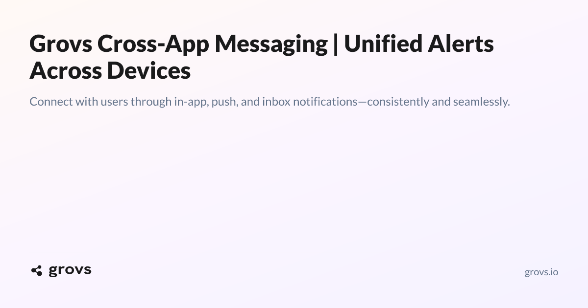 Grovs Cross-App Messaging | Unified Alerts for Web & Mobile